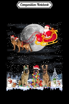 Composition Notebook: German Shepherd Reindeer Christmas Lights Dog Riding a Santa  Journal/Notebook Blank Lined Ruled 6x9 100 Pages