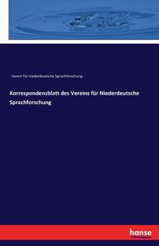 Korrespondenzblatt Des Vereins Fur Niederdeutsche Sprachforschung