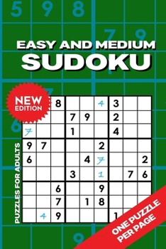 Paperback Easy and medium sudoku puzzles for seniors: Big print, one puzzle per page. Book