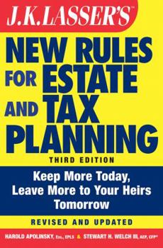 Paperback Jk Lasser's New Rules for Estate and Tax Planning Book