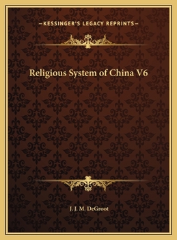 Hardcover Religious System of China V6 Book