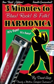 Paperback Three Minutes to Blues, Rock, and Folk Harmonica Book