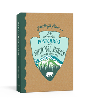 Cards Greetings from: 24 Vintage-Style Postcards of National Parks Across America Book