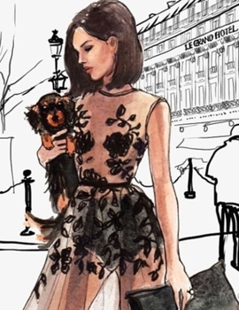 Paperback Oscar de la Renta Sheer Gown at Le Grand Hotel: BLANK composition notebook 8.5 x 11, 118 DOT GRID PAGES Book