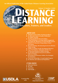 Paperback Distance Learning Vol 15 Issue 2 Book