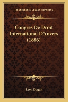 Paperback Congres De Droit International D'Anvers (1886) [French] Book