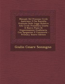 Paperback Manuale Del Processo Civile Austriaco: O Sia Raccolta Ordinata Delle Leggi Relative Alla Civile Procedura Giusta Il Nuovo Piano Di Organizzazione Giud [Italian] Book