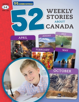 Paperback 52 Weekly Nonfiction Stories About Canada Grades 5-6 Book