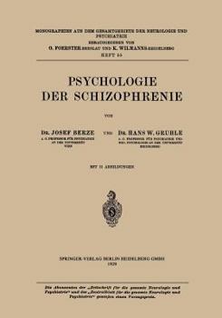 Paperback Psychologie Der Schizophrenie [German] Book
