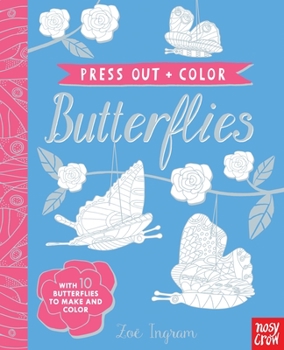 Spiral-bound Press Out and Color: Butterflies Book