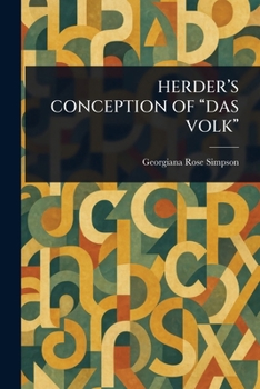 Paperback Herder's Conception of "Das Volk" Book