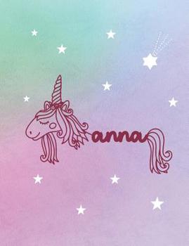 Paperback Anna: Unicorn Name Personalized Notebook Book