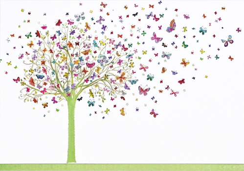 Tree of Butterflies Note Cards