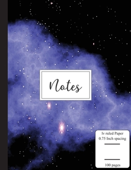 Notes: Low Vision Notebook | 0.75 Inch LV Ruled Paper | Full Size Bold Large Print Lined | Page Numbers | Victoria Mulberry Cover