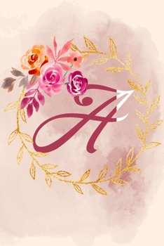 A: Notizbuch, Tagebuch oder Journal mit handgemaltem Blumen auf  Cover und linierten Seiten | 109 Seiten | Softcover | Handliche Größe (6" x 9" - ca. Din-A5) (German Edition)