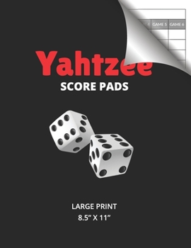 Paperback Yahtzee Score Pads: Large Print Size 8.5 x 11 Book