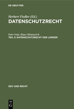 Hardcover Datenschutzrecht Der Länder [German] Book