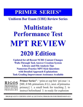 Paperback Rigos Primer Series Uniform Bar Exam (UBE) Review Series Multistate Performance Test (MPT Review) Book