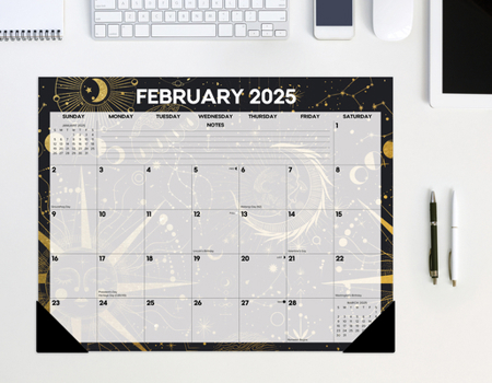 Calendar Celestial Academic July 2024 - June 2025 22 X 17 Large Monthly Deskpad Book