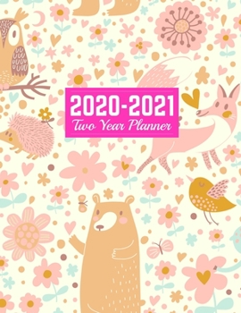 Paperback 2020-2021 Two Year Planner: Handy Calendar Year Vision Planner (January 2020 - December 2021) - Monthly and Weekly Schedule Organizer and Journal Book