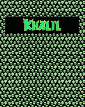 Paperback 120 Page Handwriting Practice Book with Green Alien Cover Khalil: Primary Grades Handwriting Book