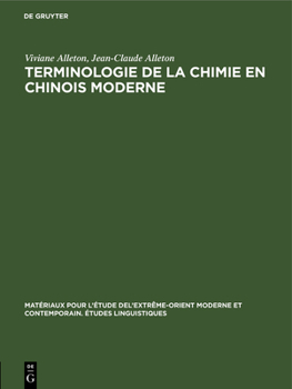 Hardcover Terminologie de la Chimie En Chinois Moderne [French] Book