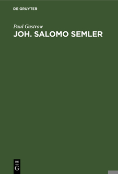 Hardcover Joh. Salomo Semler [German] Book