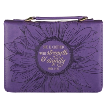 Misc. Bible Cover Large Purple She Is Clothed Proverbs 31:25 Book
