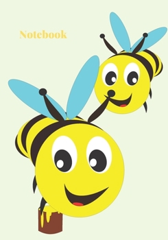 Bee notebook / journal 100 page: 7x10 inch 17.78 x 25.4 cm
