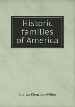 Paperback Historic families of America Book