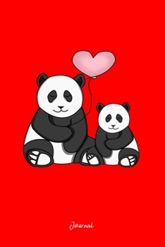 Journal: Dot Grid Journal - Panda Love Heart Balloon Cute Animal Christmas Gift - Red Dotted Diary, Planner, Gratitude, Writing, Travel, Goal, Bullet Notebook