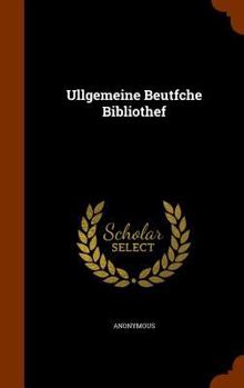Hardcover Ullgemeine Beutfche Bibliothef Book