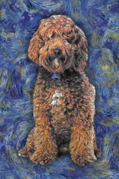 Labradoodle: Notebook Blank College-Ruled Lined in Van Gogh Starry Night Art Style