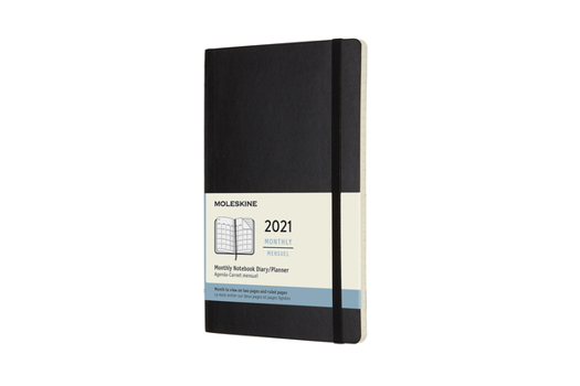 Calendar Moleskine 2021 Monthly Planner, 12m, Large, Black, Soft Cover (5 X 8.25) Book