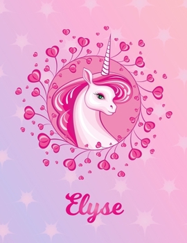 Paperback Elyse: Unicorn Sheet Music Note Manuscript Notebook Paper - Magical Horse Personalized Letter P Initial Custom First Name Cov Book