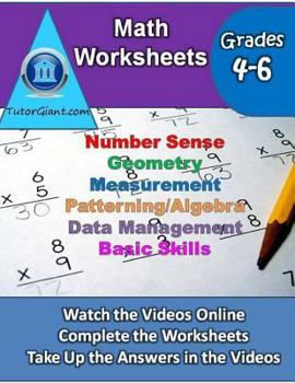 Paperback TutorGiant.com - Grades 4-6 Math Worksheets: Math Homework Help for Children - Grades 4-6 Math Workbook - Watch the Free Videos Online, Complete the Worksheets, Take Up the Worksheets in the Video Book