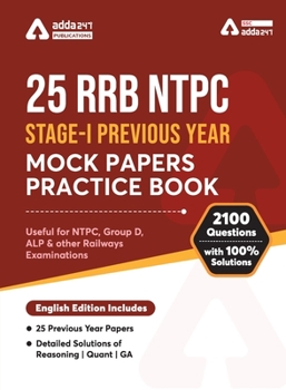 Paperback 25 RRB NTPC STAGE I PREVIOUS YEAR MOCK PAPERS by Adda247 Publications Book