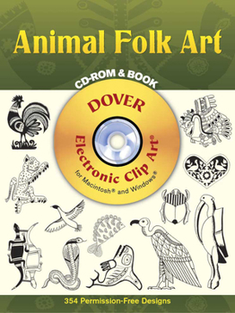 Paperback Animal Folk Art [With CD-ROM] Book
