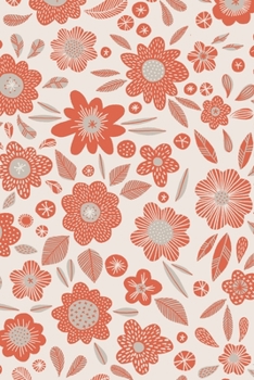 Notes: A Blank Lined Journal with Orange Flowers Pattern Cover Art