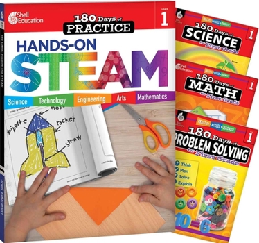 180 Days STEAM, Science, Math, & Problem Solving Grade 1: 4-Book Set