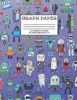 Graph Paper: Notebook Robot Party Robotic Club Cute Pattern Cover Graphing Paper Composition Book Cute Pattern Cover Graphing Paper Composition Book