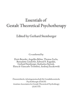 Paperback Essentials of Gestalt Theoretical Psychotherapy Book