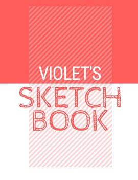 Paperback Violet's Sketchbook: Personalized red sketchbook with name: 120 Pages Book