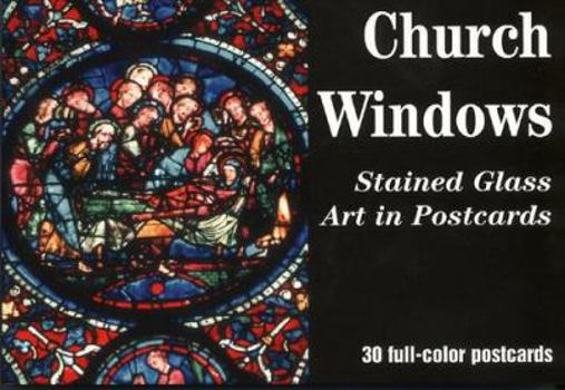 Paperback Church Windows: Stained Glass Art in Postcards Book
