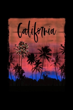 Paperback California: Christmas Notebook With Lined Wide Ruled Paper For Taking Notes. Stylish Tropical Travel Journal Diary 6 x 9 Inch Soft Book