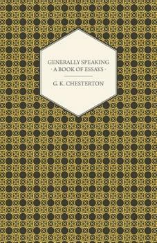 Paperback Generally Speaking - A Book of Essays Book