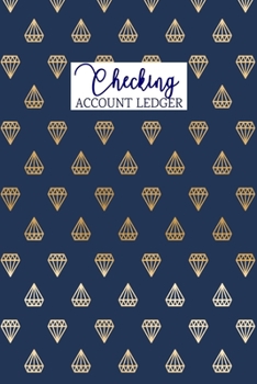 Checking Account Ledger: 6 Column Payment Record and Tracker Log Book | Business or Personal Accounting Notebook ( Navy Gold Diamonds)