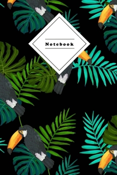 Paperback Notebook: Composition Notebook 6X9" 120 Pages Dot Grid Graph - Cockatoo Black Coverdesign Book