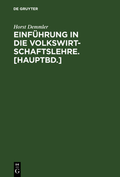 Hardcover Einführung in Die Volkswirtschaftslehre. [Hauptbd.] [German] Book