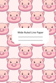Paperback Cute Baby Pig Theme Wide Ruled Line Paper Book